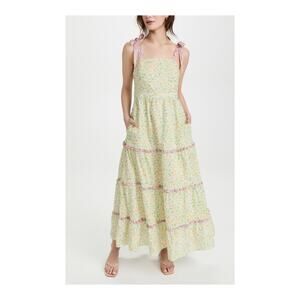 Lost + Wander 'Cecilia' Green Cotton Maxi Dress Size L - NWT